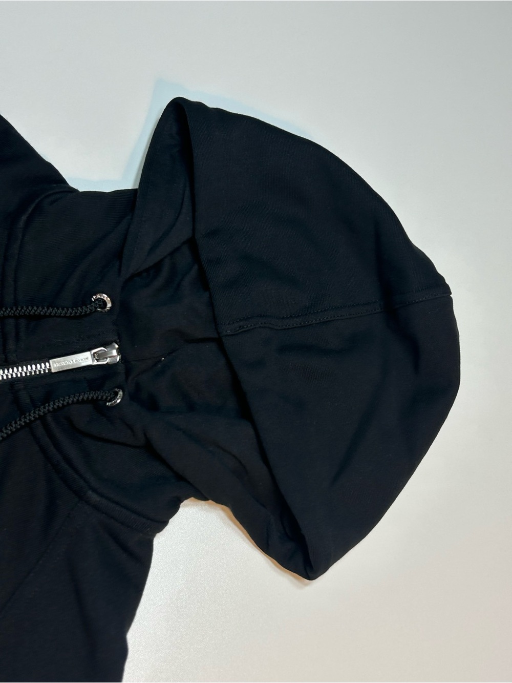 Armani Exchange Black Full Zip Intarsia Knit Logo Cuff Hoodie Jacket - Picture 4 of 9